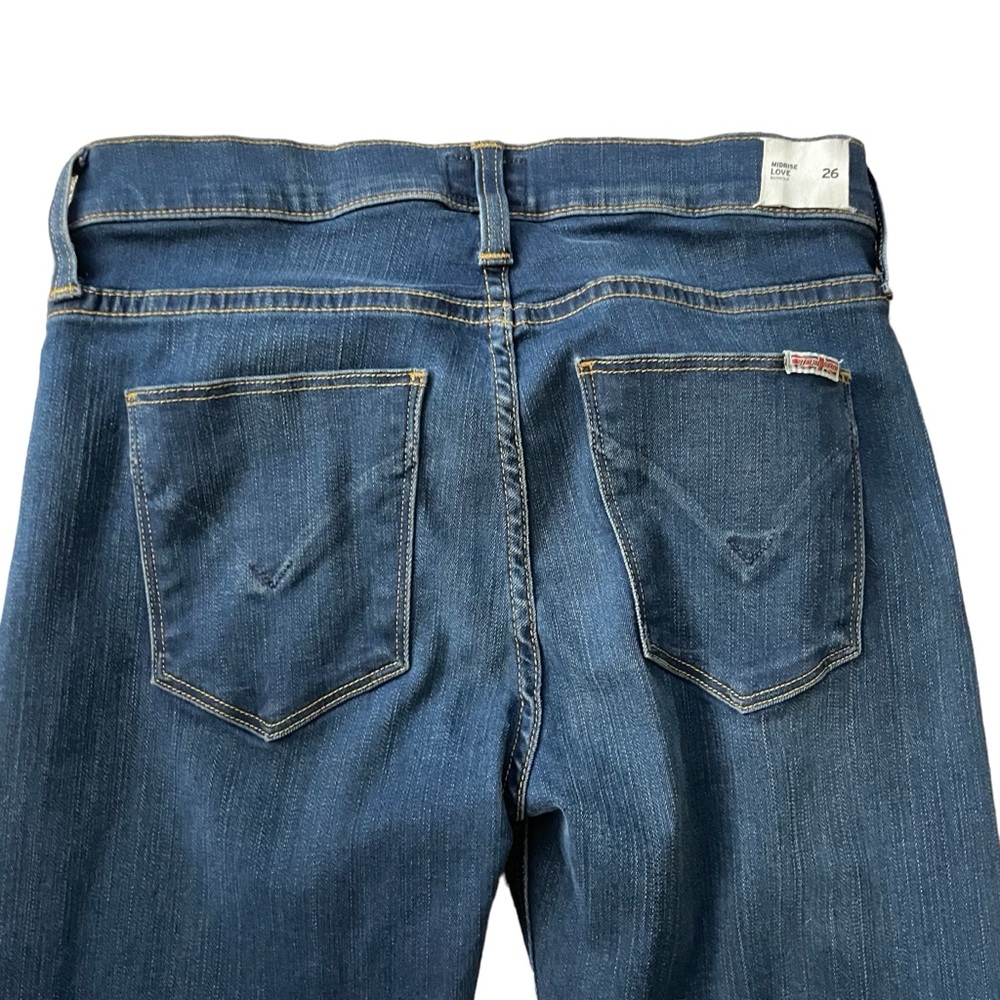 Hudson Love Midrise Bootcut Jeans Women’s Size 26 Dark Blue Denim Soft - Picture 7 of 12